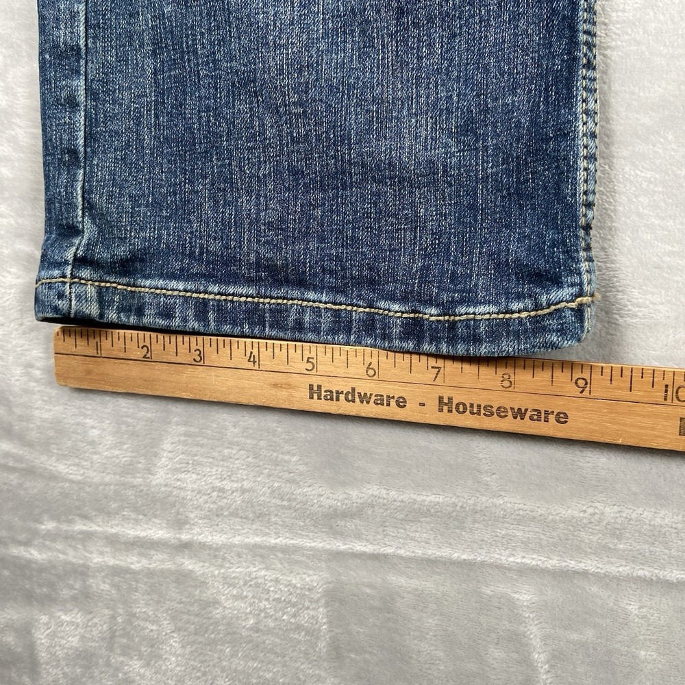 Wrangler Jeans men's 38x31 Retro Slim Bootcut Denim Blue Western Bootleg Fading - Picture 10 of 14